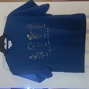 Blue Wildflower Crop Top